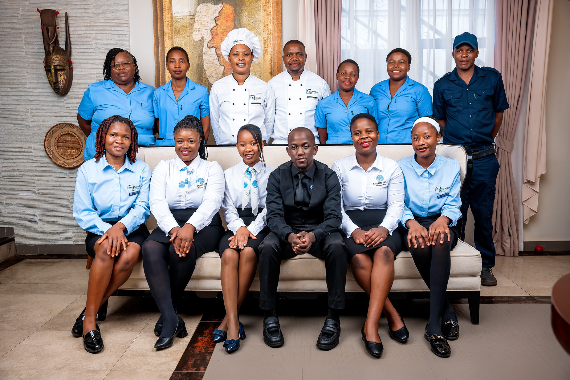 The Ezulwini Villa hospitality team together at the hotel